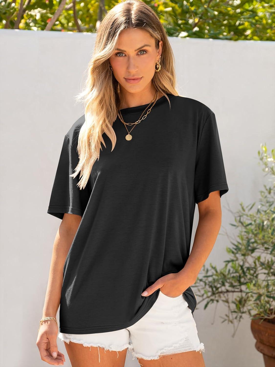 imageANRABESS Womens Oversized T Shirts Short Sleeve Crewneck Tops Casual Loose Basic Tee Shirts 2025 Summer Trendy OutfitsBlack