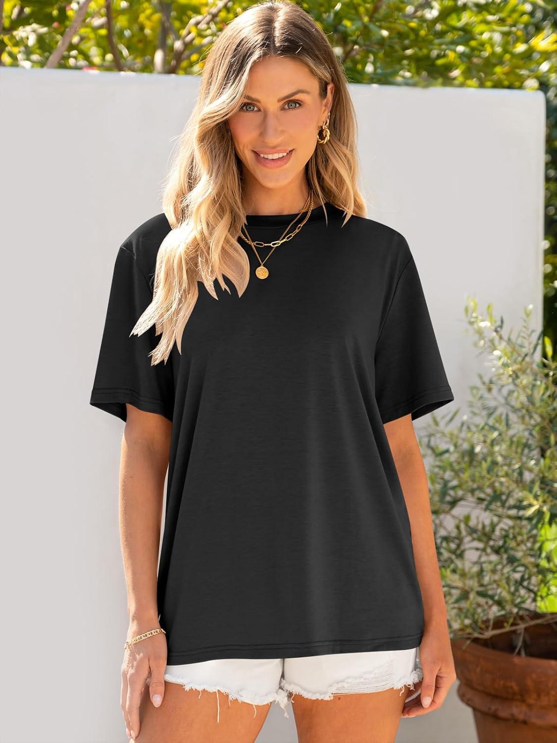 imageANRABESS Womens Oversized T Shirts Short Sleeve Crewneck Tops Casual Loose Basic Tee Shirts 2025 Summer Trendy OutfitsBlack