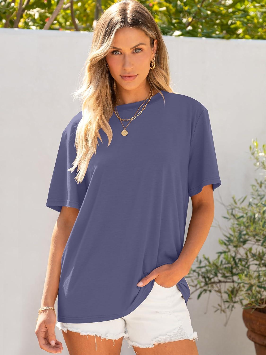 imageANRABESS Womens Oversized T Shirts Short Sleeve Crewneck Tops Casual Loose Basic Tee Shirts 2025 Summer Trendy OutfitsBlue Purple