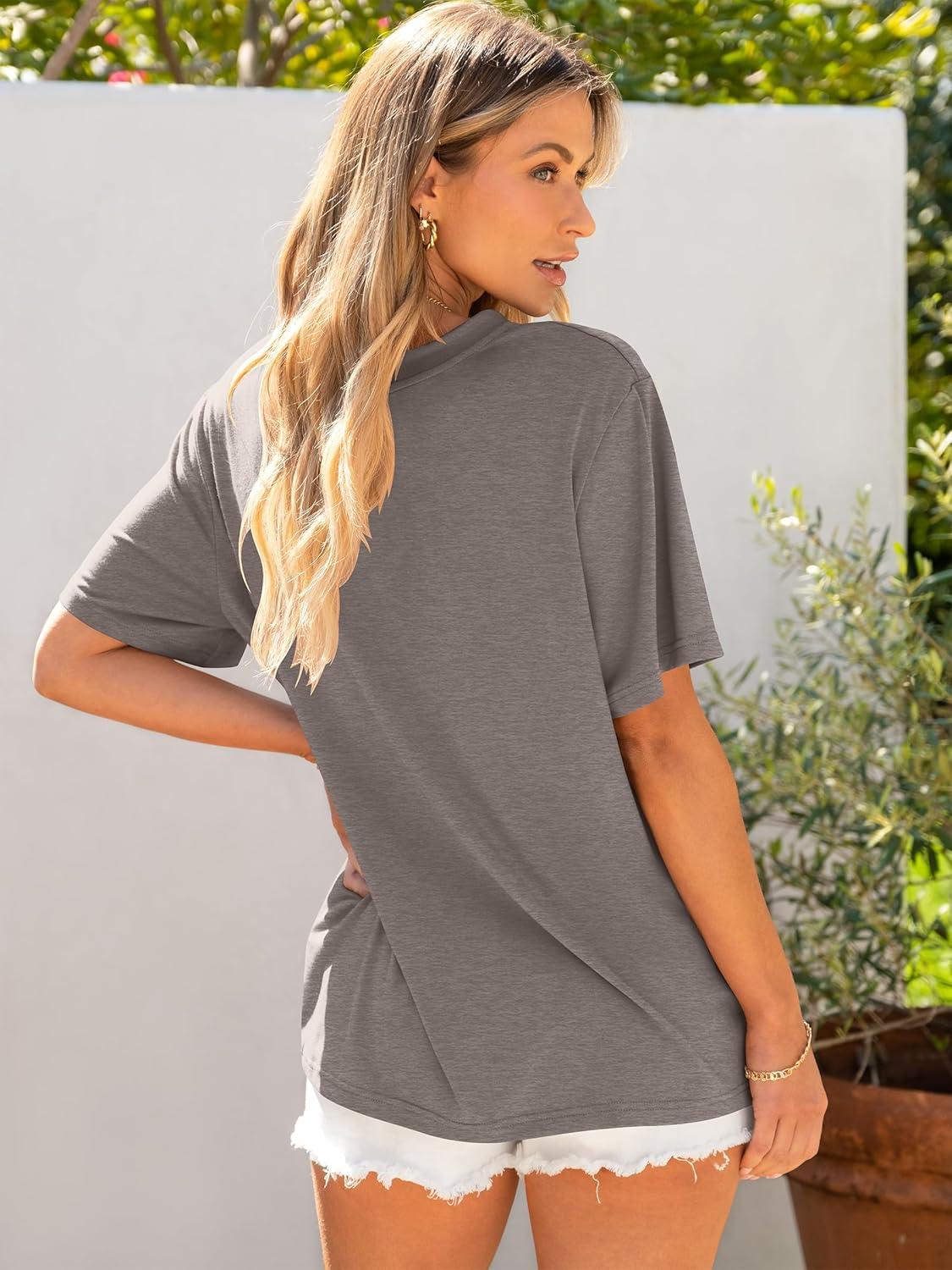 imageANRABESS Womens Oversized T Shirts Short Sleeve Crewneck Tops Casual Loose Basic Tee Shirts 2025 Summer Trendy OutfitsBrown Grey