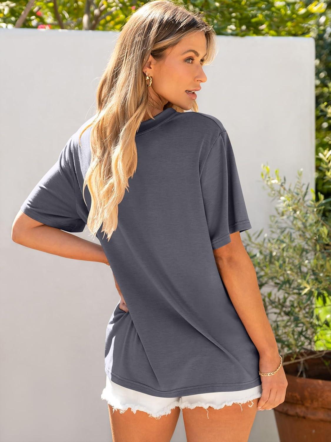 imageANRABESS Womens Oversized T Shirts Short Sleeve Crewneck Tops Casual Loose Basic Tee Shirts 2025 Summer Trendy OutfitsGrey