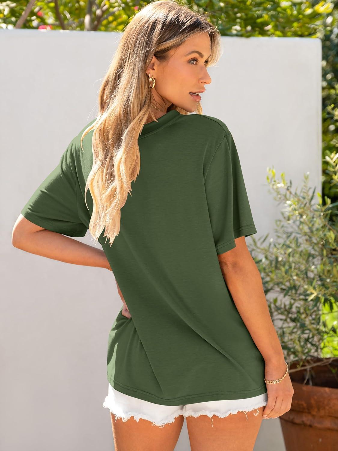 imageANRABESS Womens Oversized T Shirts Short Sleeve Crewneck Tops Casual Loose Basic Tee Shirts 2025 Summer Trendy OutfitsOlive