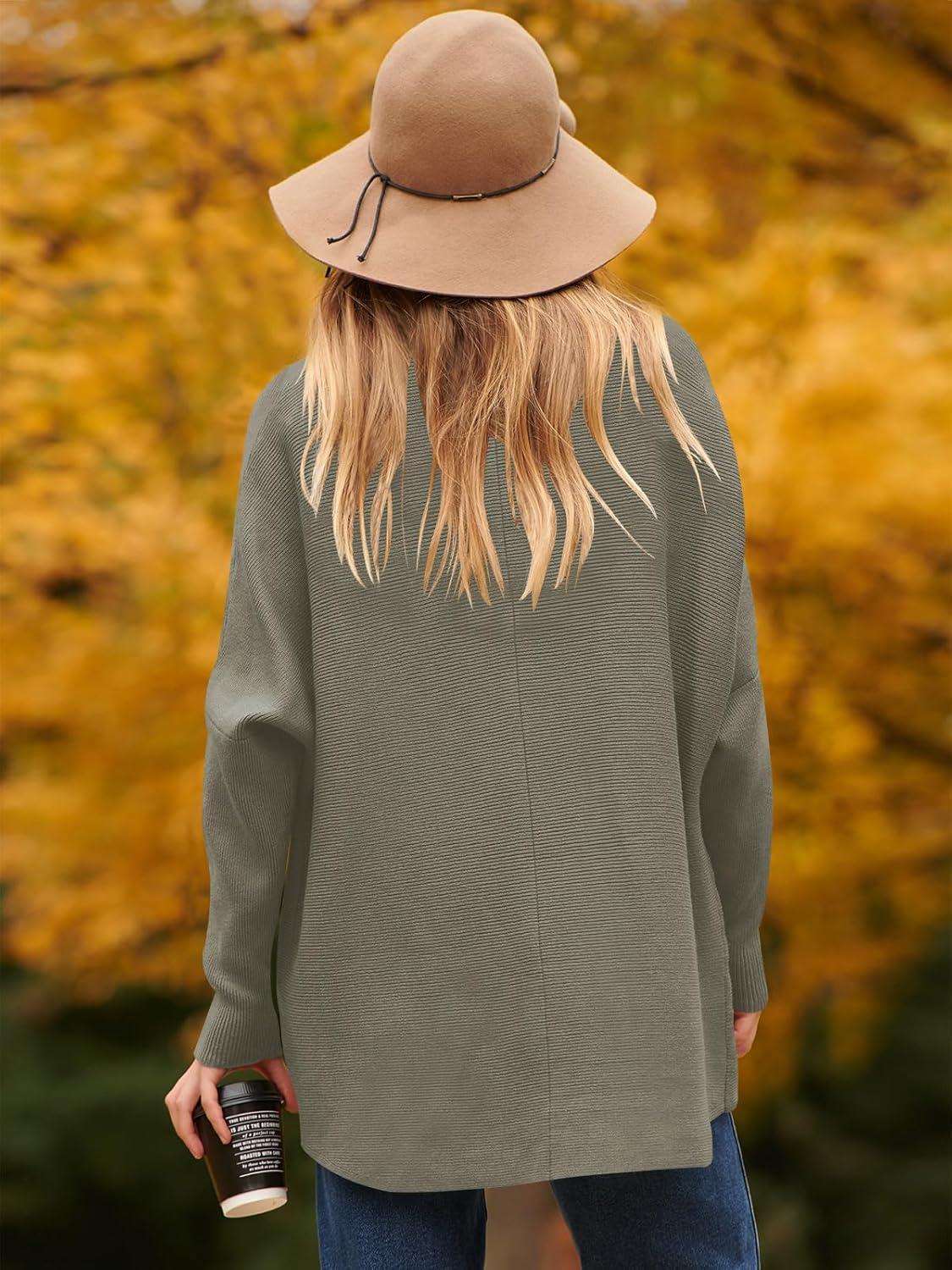 imageANRABESS Womens Oversized Turtleneck Batwing Long Sleeve Casual Cozy Baggy Knit Pullover Tunic Sweater 2025 Fall OutfitsGray Coffee