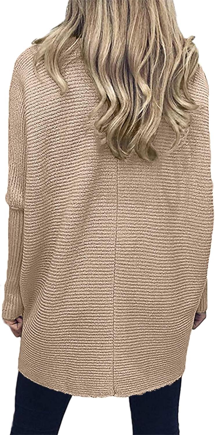 imageANRABESS Womens Oversized Turtleneck Batwing Long Sleeve Casual Cozy Baggy Knit Pullover Tunic Sweater 2025 Fall OutfitsKhaki