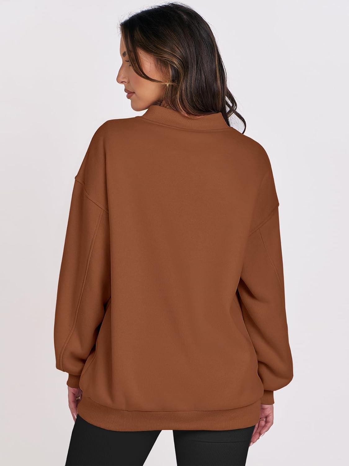 imageANRABESS Womens Oversized V Neck Sweatshirt Fleece Long Sleeve Hoodies Pullover Comfy Top Outfits 2025 Teen Preppy ClothesCaramel