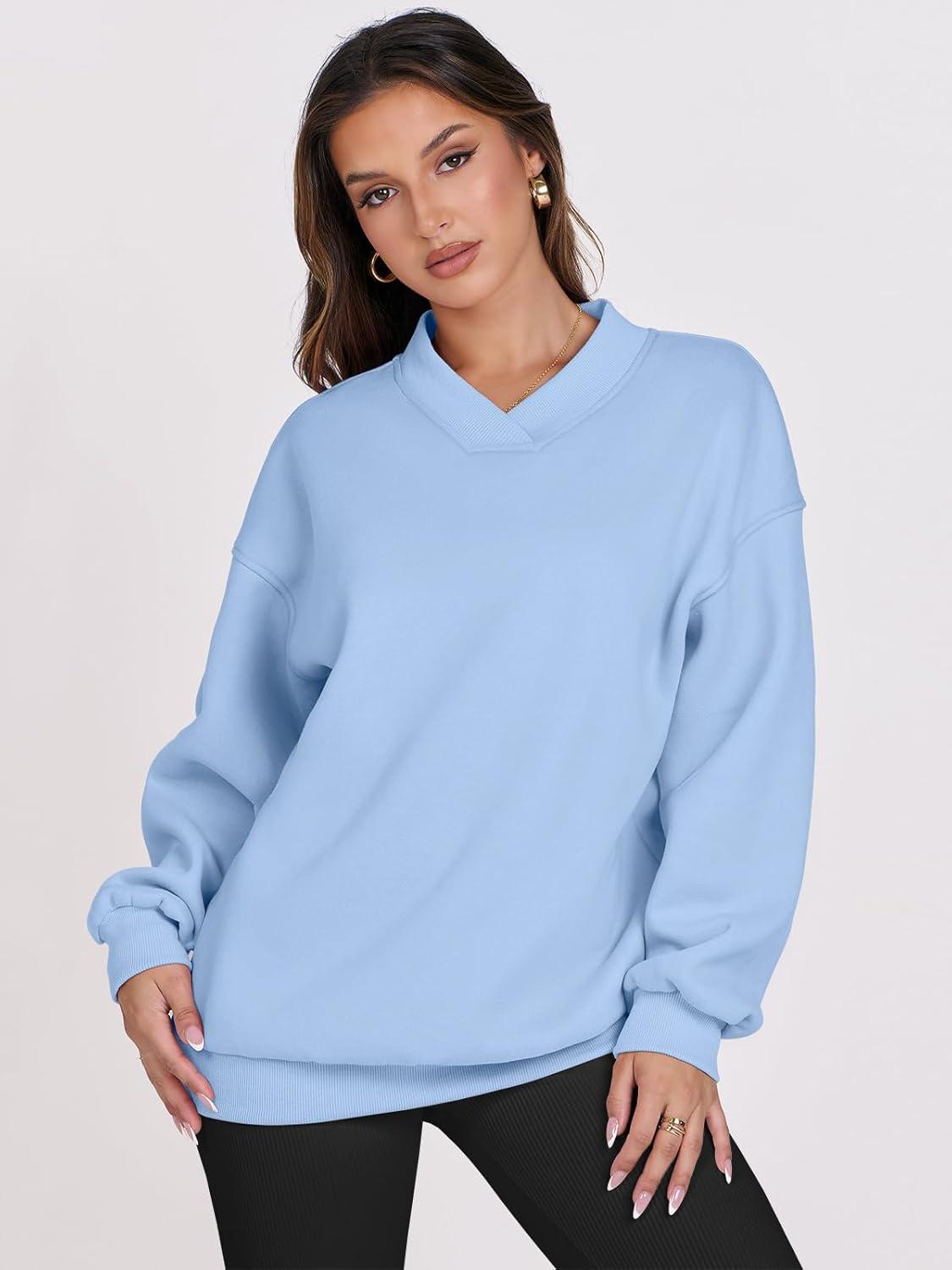 imageANRABESS Womens Oversized V Neck Sweatshirt Fleece Long Sleeve Hoodies Pullover Comfy Top Outfits 2025 Teen Preppy ClothesLight Blue