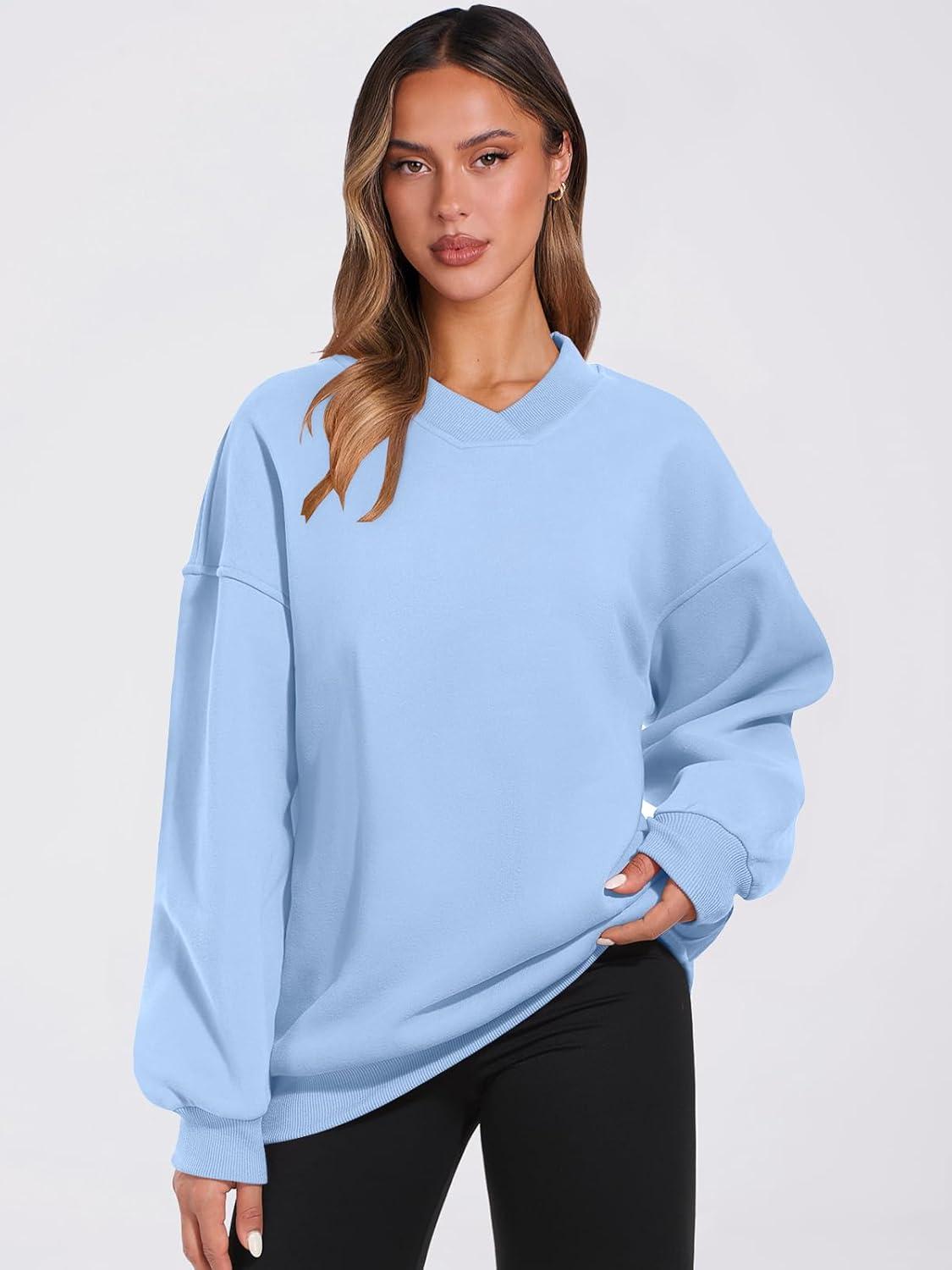 imageANRABESS Womens Oversized V Neck Sweatshirt Fleece Long Sleeve Hoodies Pullover Comfy Top Outfits 2025 Teen Preppy ClothesLight Blue