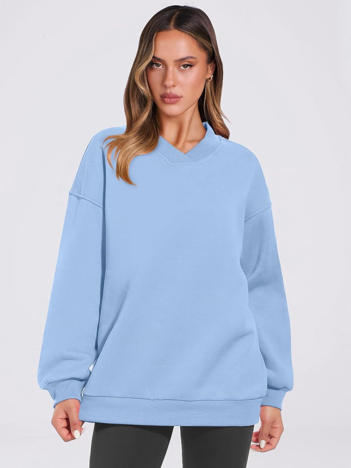 imageANRABESS Womens Oversized V Neck Sweatshirt Fleece Long Sleeve Hoodies Pullover Comfy Top Outfits 2025 Teen Preppy ClothesLight Blue