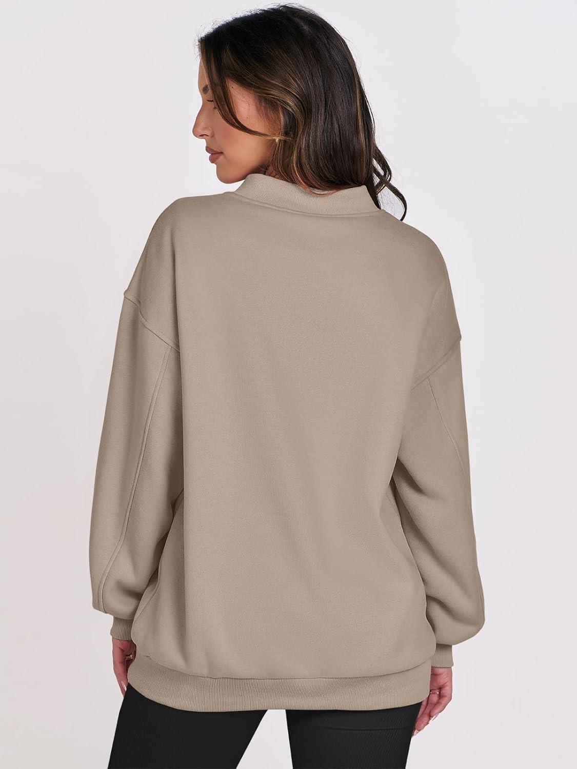 imageANRABESS Womens Oversized V Neck Sweatshirt Fleece Long Sleeve Hoodies Pullover Comfy Top Outfits 2025 Teen Preppy ClothesLight Brown