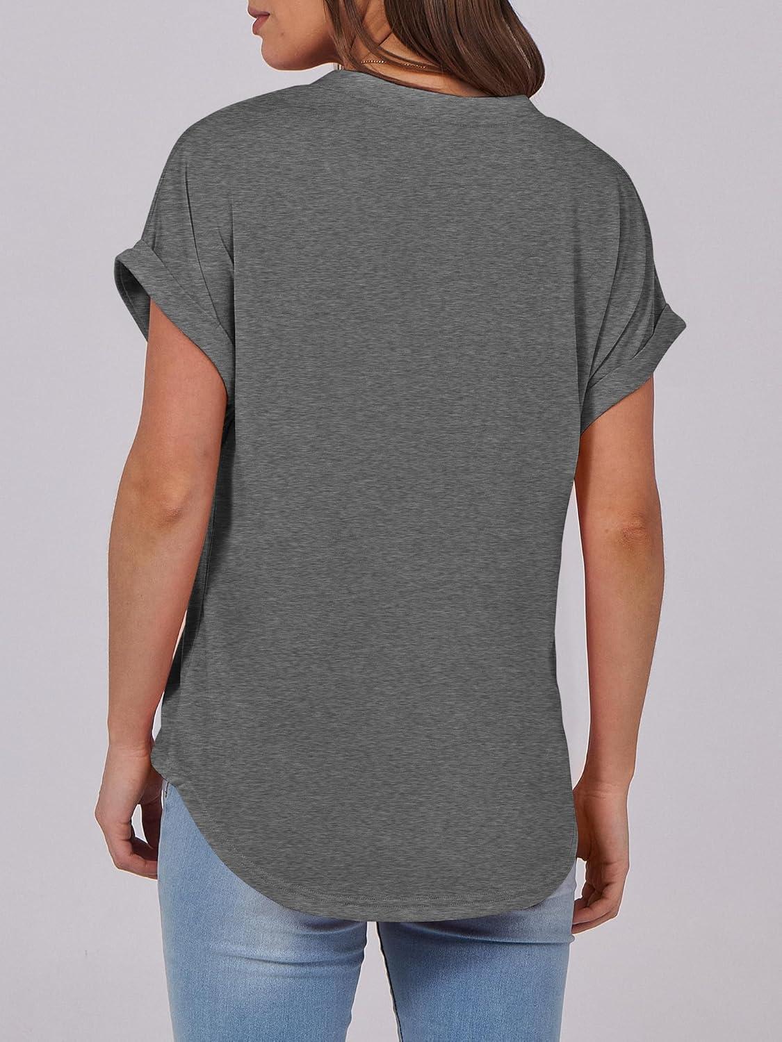 imageANRABESS Womens Short Sleeve Henley Tops V Neck Dressy Casual Blouses Summer Trendy Tee Shirts 2025 Vacation Fashion ClothesGrey