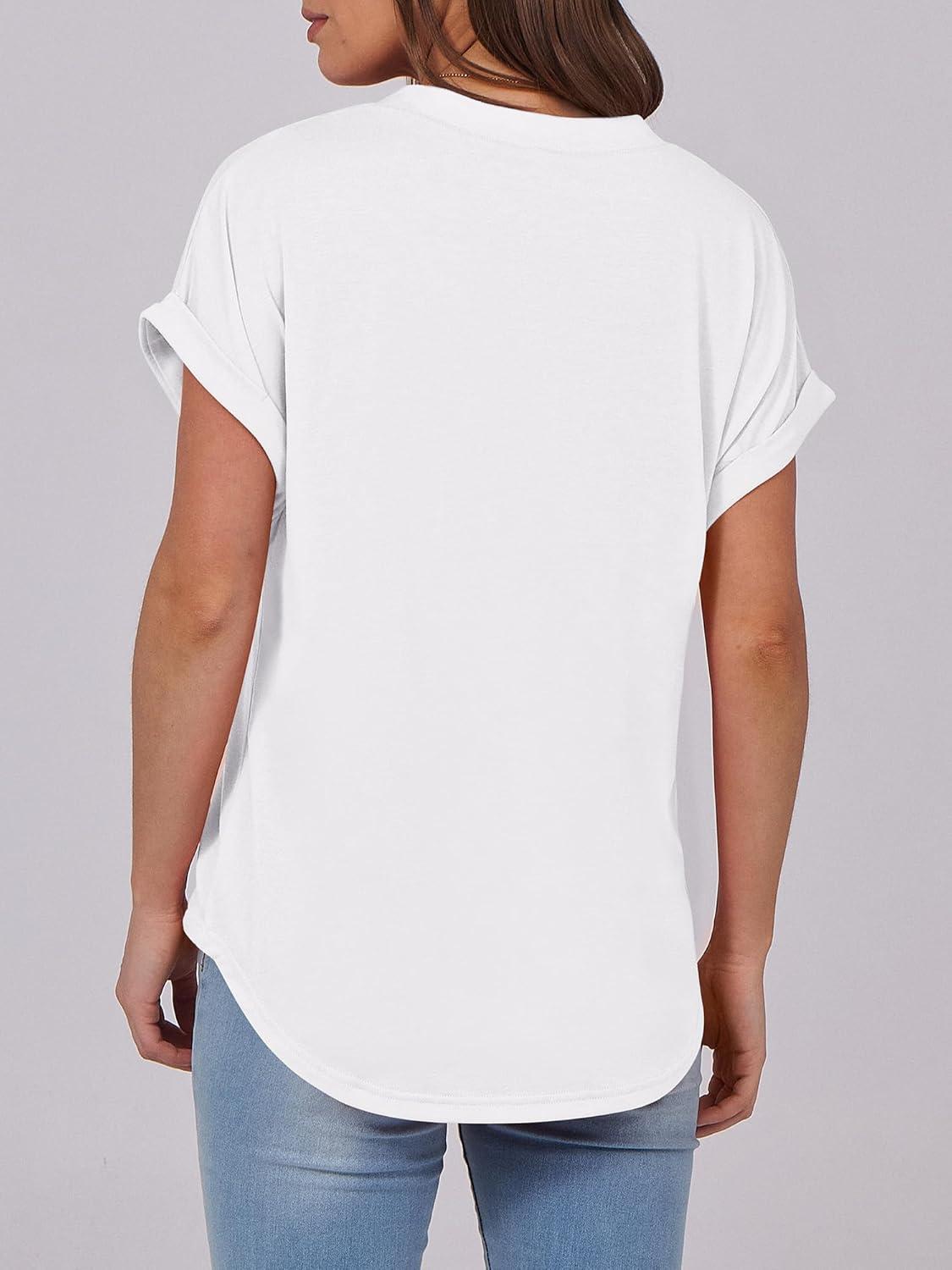 imageANRABESS Womens Short Sleeve Henley Tops V Neck Dressy Casual Blouses Summer Trendy Tee Shirts 2025 Vacation Fashion ClothesWhite