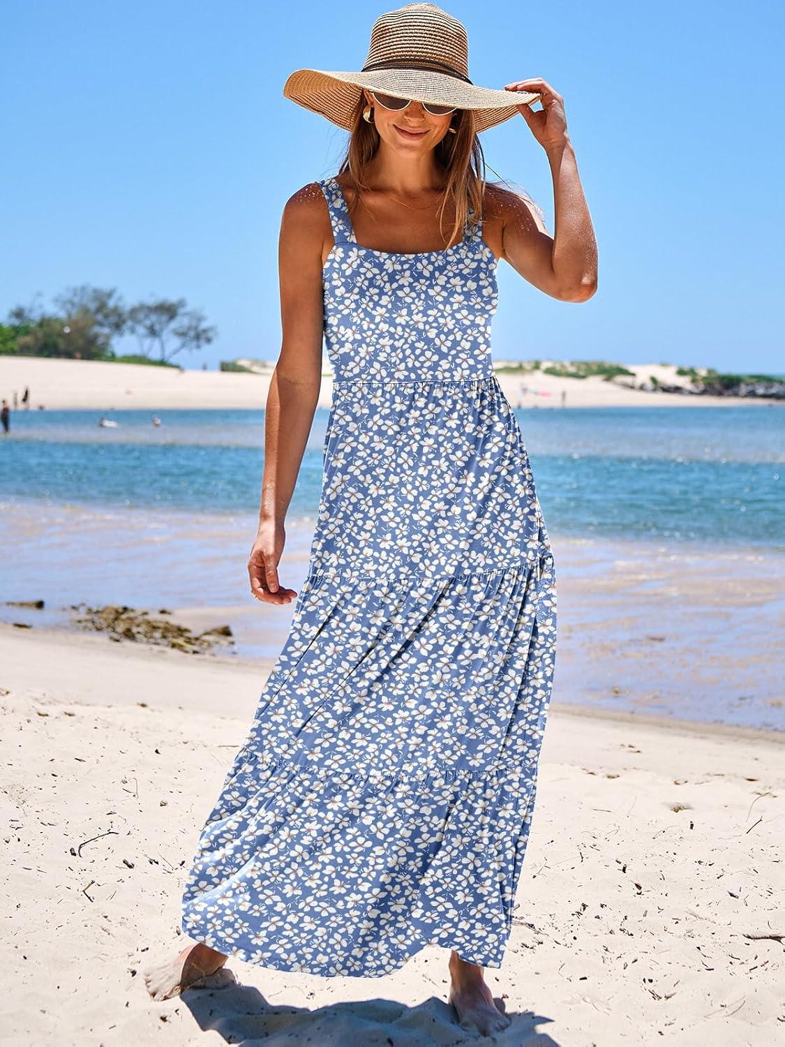 imageANRABESS Womens Summer Casual Long Maxi Beach Vacation Dresses Sleeveless Square Neck Flowy Tiered Sun Dress with PocketsFloral Blue