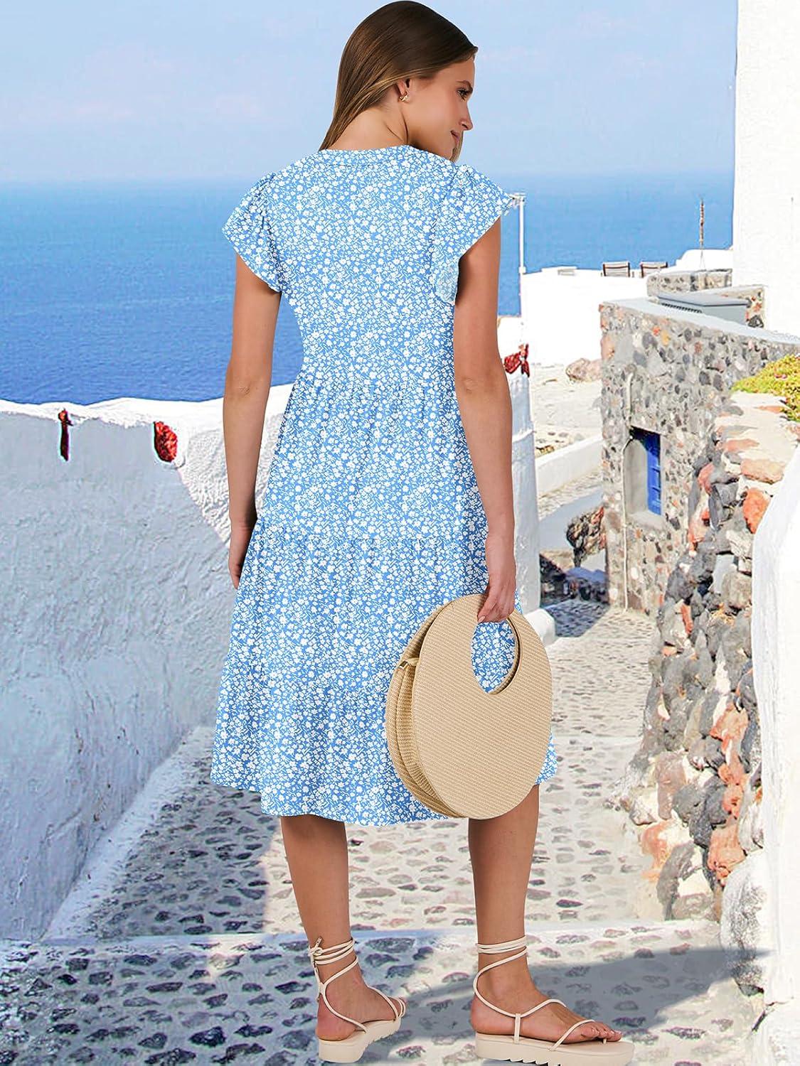 imageANRABESS Womens Summer Dress Ruffle Sleeve V Neck Midi Dresses Fashion Casual Fit Flowy Tiered Boho Beach Vacation SundressBlue Floral