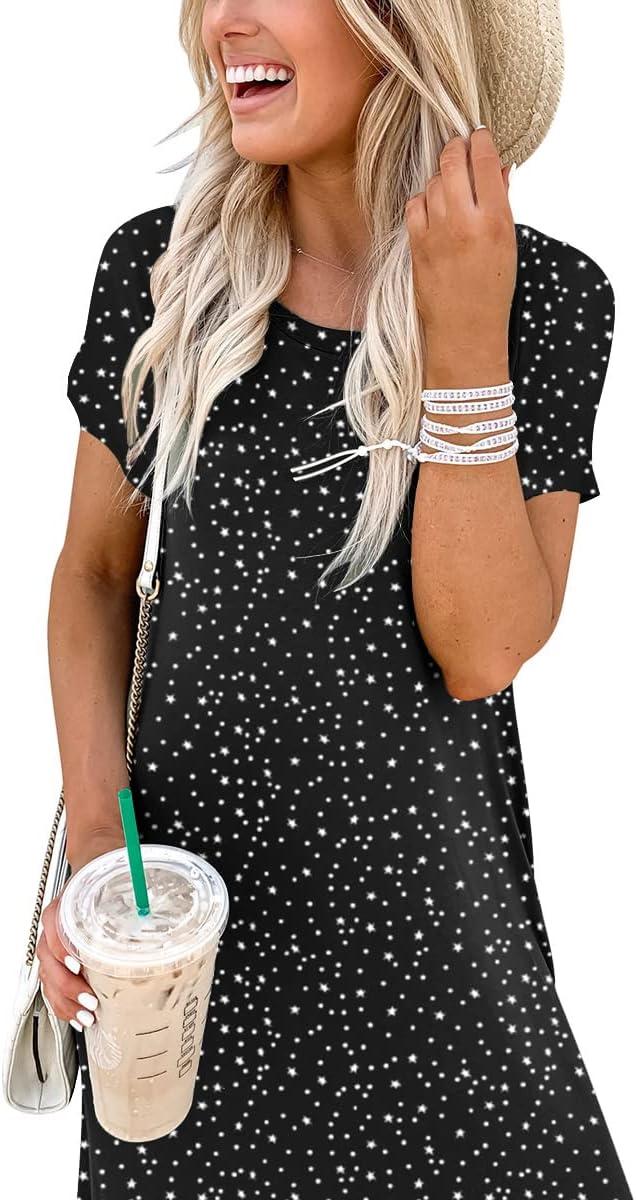 imageANRABESS Womens Summer Maxi Dress Short Sleeve Casual Loose Long T Shirt Dresses Split Vacation Beach Sundress Travel OutfitsDot Star