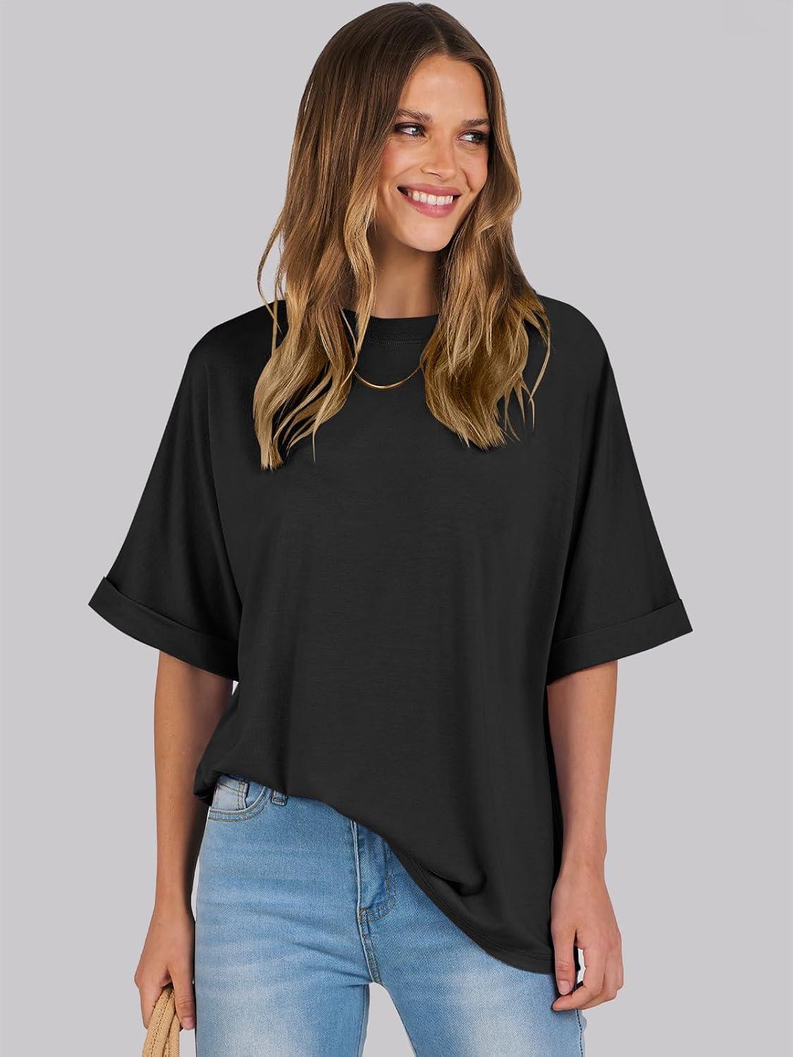 imageANRABESS Womens Tops Oversized T Shirts Short Sleeve Crewneck Summer Casual Loose Basic Tee Shirt 2025 Trendy Fashion ClothesBlack