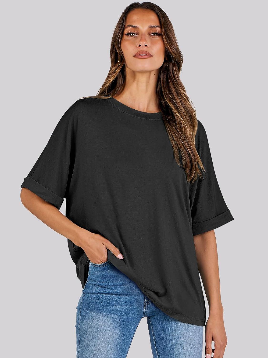 imageANRABESS Womens Tops Oversized T Shirts Short Sleeve Crewneck Summer Casual Loose Basic Tee Shirt 2025 Trendy Fashion ClothesBlack