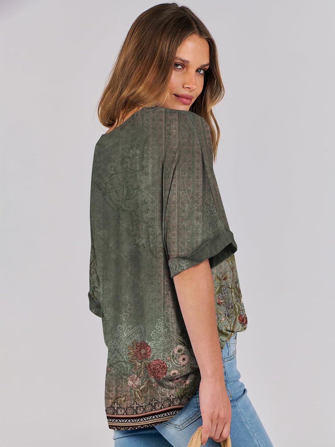 imageANRABESS Womens Tops Oversized T Shirts Short Sleeve Crewneck Summer Casual Loose Basic Tee Shirt 2025 Trendy Fashion ClothesFloral Flower Print