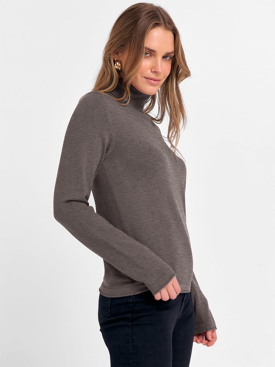 imageANRABESS Womens Turtleneck Long Sleeve Sweater Tops Casual Soft Knit Fit Lightweight Basic Pullover 2025 Fall Work OutfitsDark Taupe