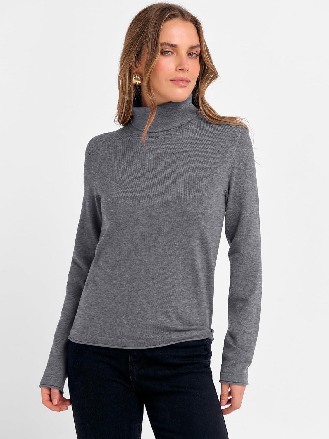 imageANRABESS Womens Turtleneck Long Sleeve Sweater Tops Casual Soft Knit Fit Lightweight Basic Pullover 2025 Fall Work OutfitsDeep Grey