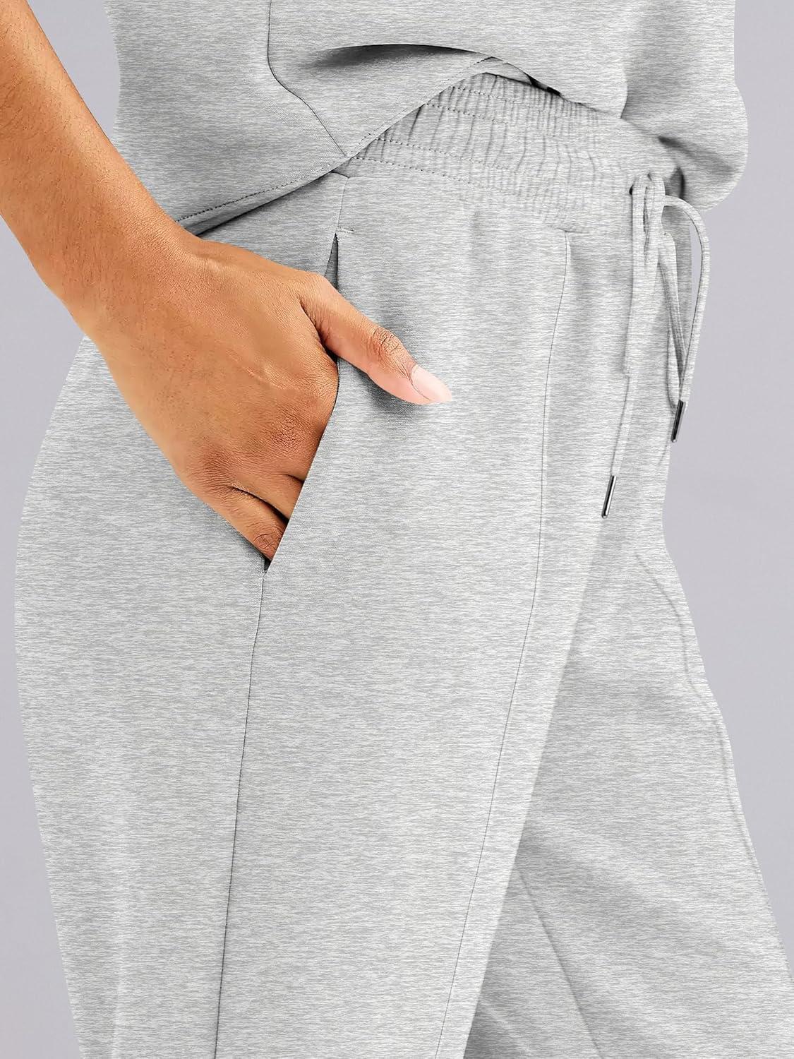 imageANRABESS Womens Wide Leg Sweatpants High Waist Baggy Flared Pants Drawstring Athletic Joggers Sweat PantsLight Grey