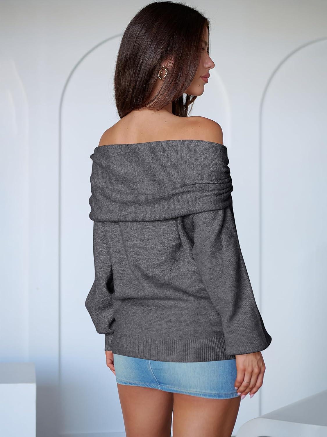 imageANRABESS Womens Wool Blend Off The Shoulder Long Sleeve Soft Knit Sweaters 2025 Fall OutfitsDeep Grey