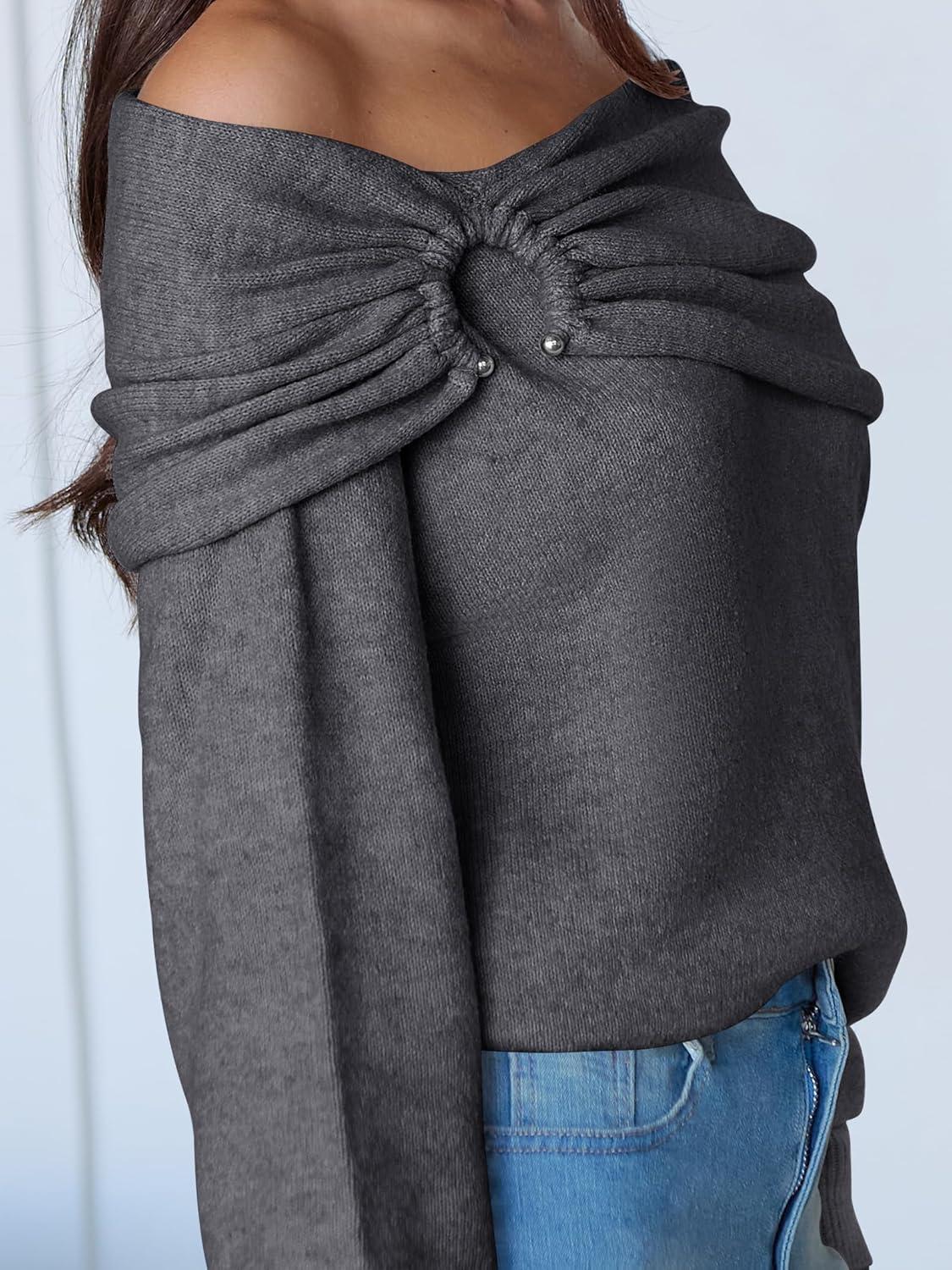 imageANRABESS Womens Wool Blend Off The Shoulder Long Sleeve Soft Knit Sweaters 2025 Fall OutfitsDeep Grey