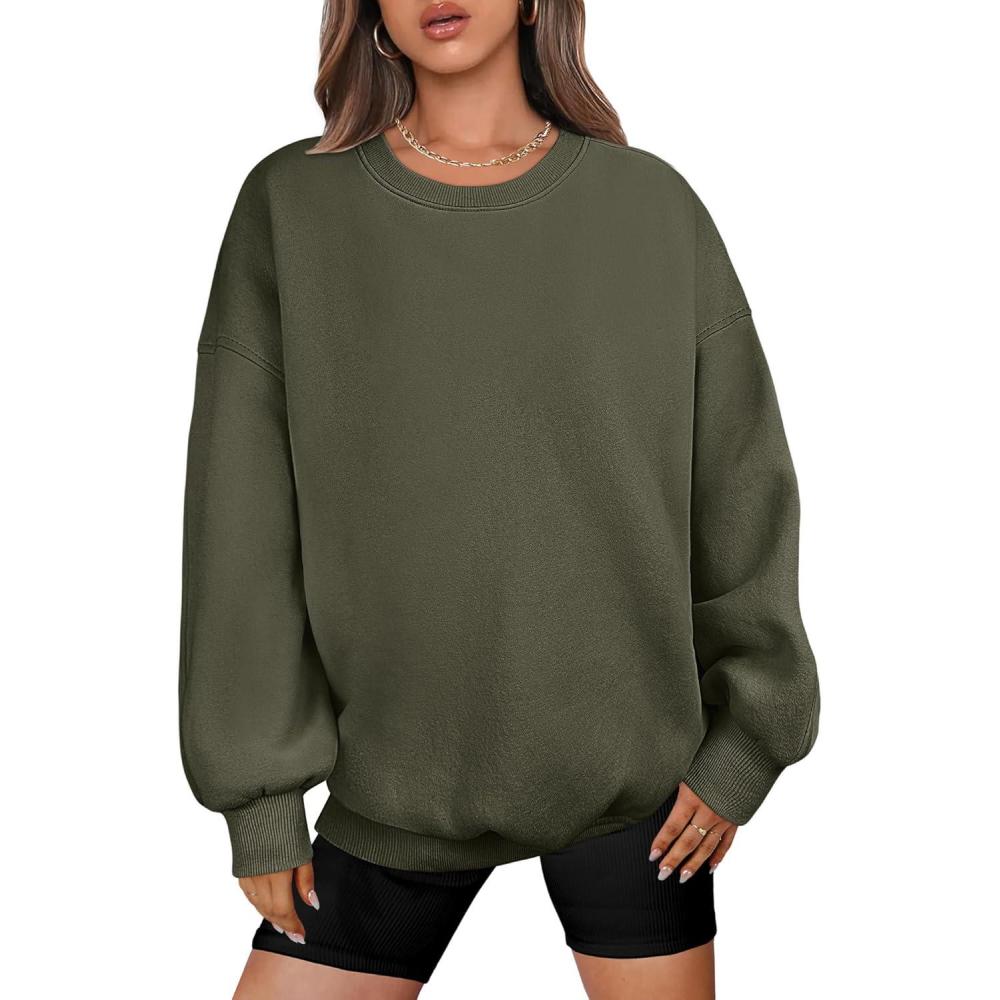 imageANRABESS Oversized Sweatshirt for Women Crewneck Y2K Hoodies Fleece Casual Comfy Pullover Top Fall Outfits Clothes 2025Army Green