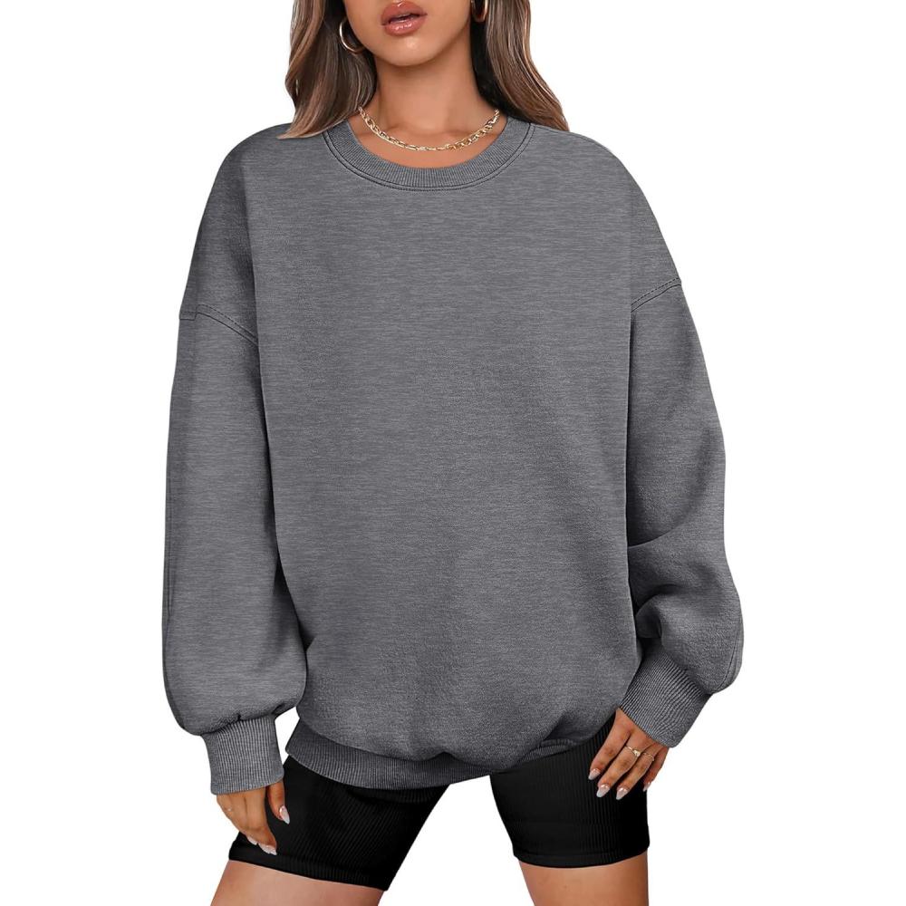 imageANRABESS Oversized Sweatshirt for Women Crewneck Y2K Hoodies Fleece Casual Comfy Pullover Top Fall Outfits Clothes 2025Gray