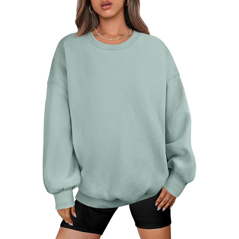 imageANRABESS Oversized Sweatshirt for Women Crewneck Y2K Hoodies Fleece Casual Comfy Pullover Top Fall Outfits Clothes 2025Light Green