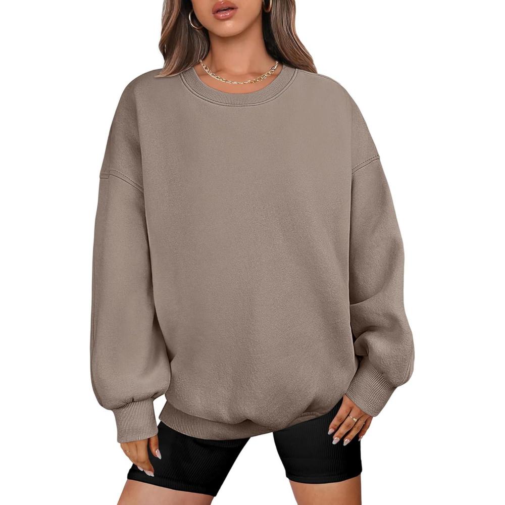 imageANRABESS Oversized Sweatshirt for Women Crewneck Y2K Hoodies Fleece Casual Comfy Pullover Top Fall Outfits Clothes 2025Light Khaki