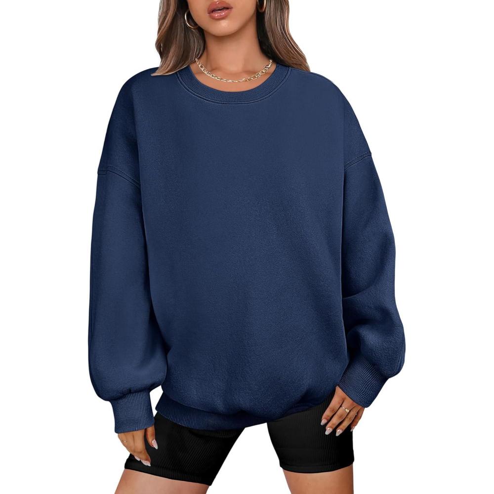imageANRABESS Oversized Sweatshirt for Women Crewneck Y2K Hoodies Fleece Casual Comfy Pullover Top Fall Outfits Clothes 2025Navy Blue