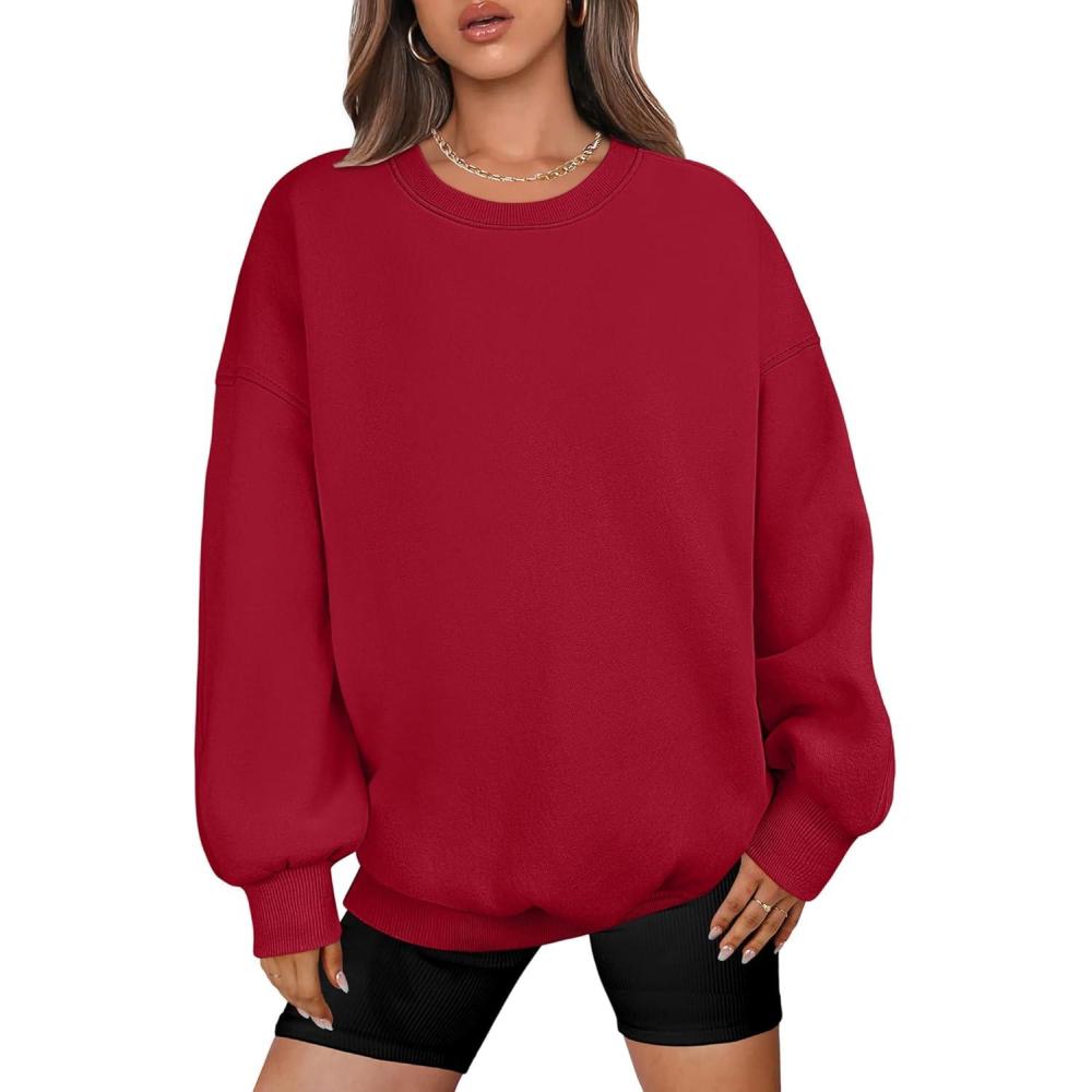 imageANRABESS Oversized Sweatshirt for Women Crewneck Y2K Hoodies Fleece Casual Comfy Pullover Top Fall Outfits Clothes 2025Peachy Red