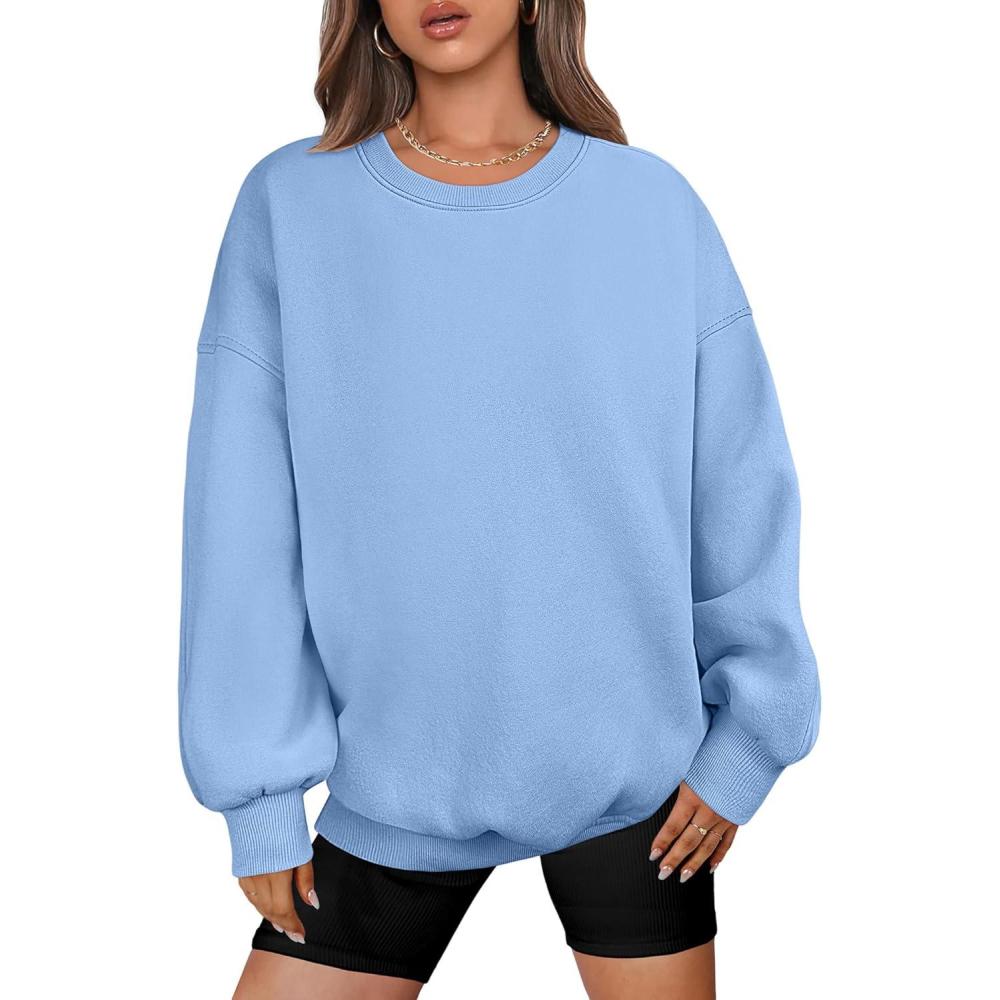 imageANRABESS Oversized Sweatshirt for Women Crewneck Y2K Hoodies Fleece Casual Comfy Pullover Top Fall Outfits Clothes 2025Sky