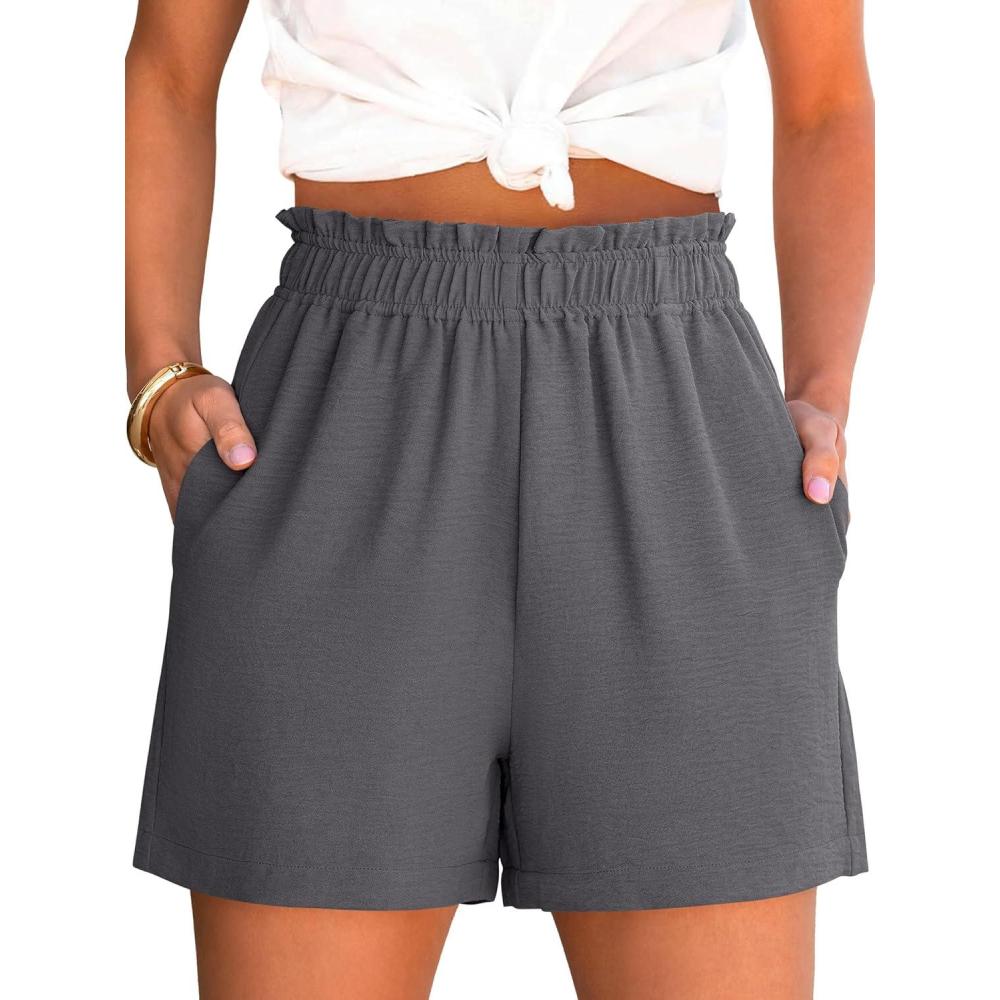 imageANRABESS Shorts for Women Summer Casual Elastic High Waisted Dressy Lounge Shorts Comfy Bottoms 2025 Beach Vacation ClothesDark Gray