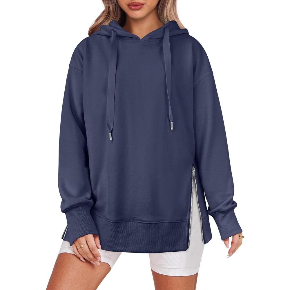 imageANRABESS Women Oversized Hoodies Side Zipper Fleece Long Sweatshirts Lightweight Tunic Pullover 2025 Fall Trendy ClothesRoyal Blue