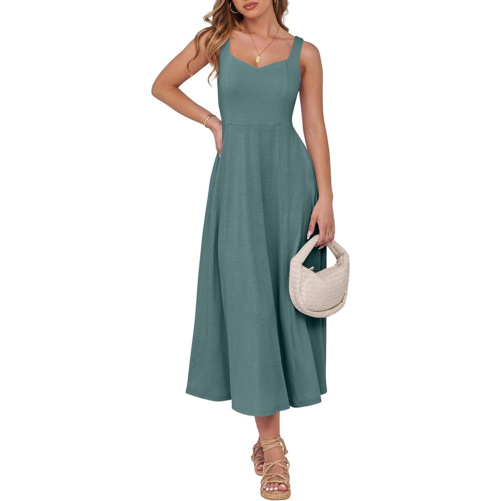 imageANRABESS Women Summer Casual Dress Sleeveless Smocked Back Tank Midi Dresses 2025 Beach Vacation Sundress with PocketsGrass