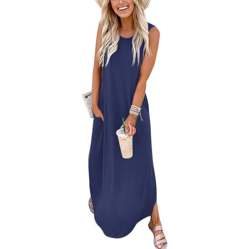 imageANRABESS Women Summer Maxi Dress Beach Vacation Sundress Sleeveless Casual Loose Shirt Dresses 2025 Travel OutfitsBlue