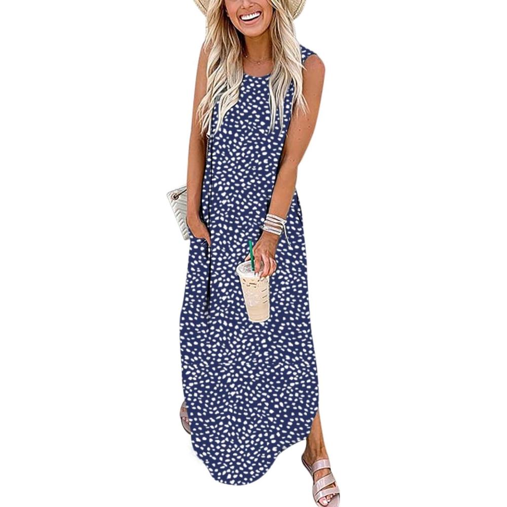 imageANRABESS Women Summer Maxi Dress Beach Vacation Sundress Sleeveless Casual Loose Shirt Dresses 2025 Travel OutfitsDots