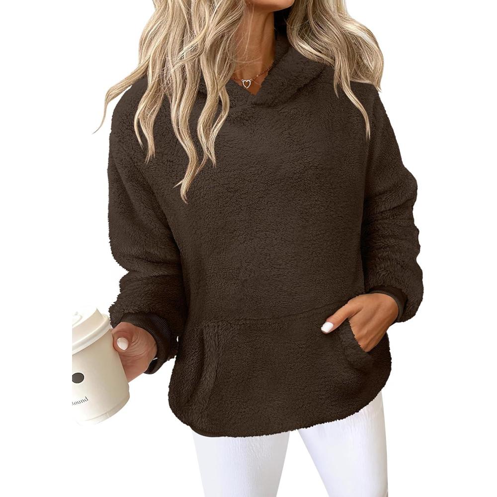 imageANRABESS Womens Hoodies Fleece Sherpa Sweatshirt 2025 Fall Loose Double Fuzzy Cozy Fluffy Warm Winter Pullover with PocketBrown