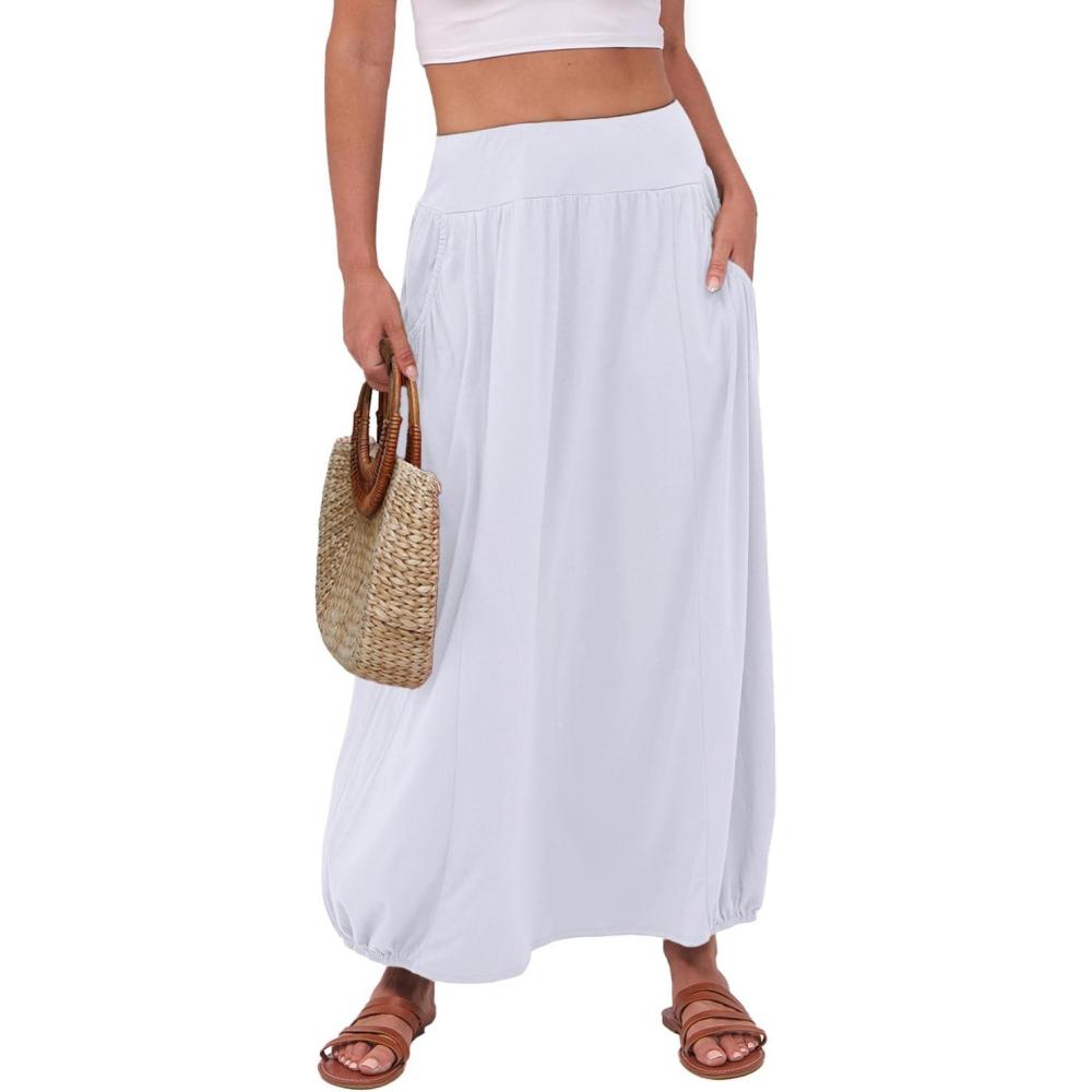 imageANRABESS Womens Maxi Skirts 2025 Fall Trendy Ankle Length High Waisted Boho Flowy Beach Long Skirt with Pockets FashionWhite