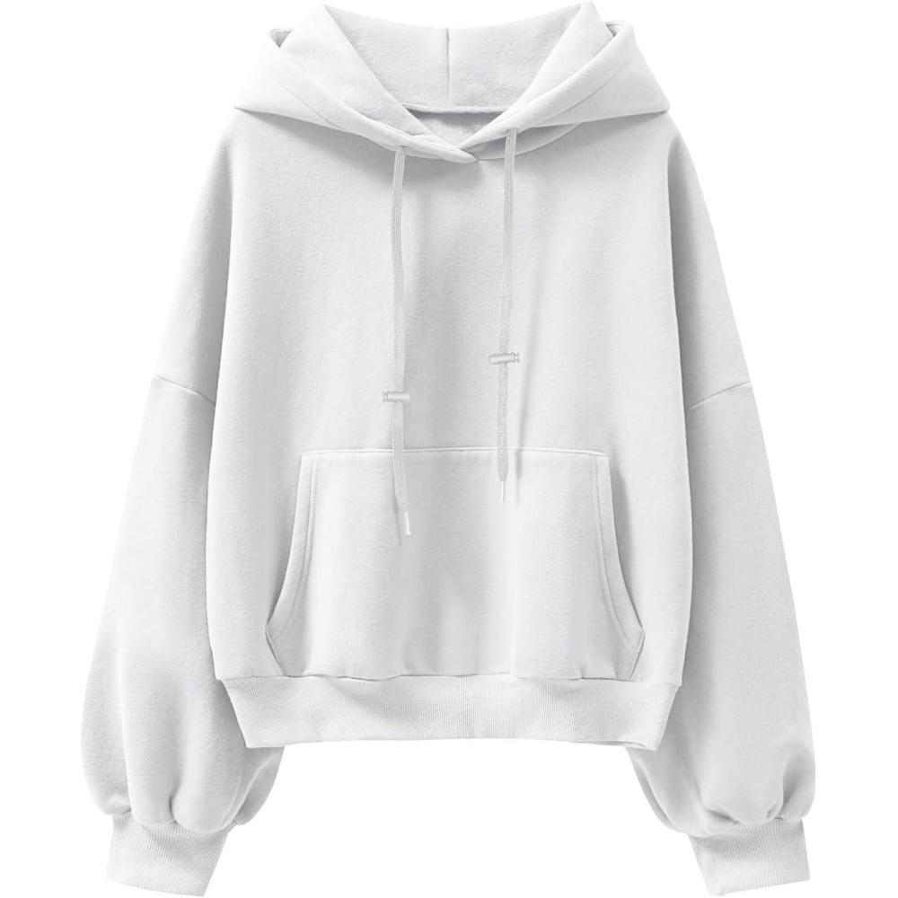 imageANRABESS Womens Oversized Hoodies Lantern sleeve Fleece Sweatshirts 2025 Fall Winter Loose Pullover Preppy ClothesWhite