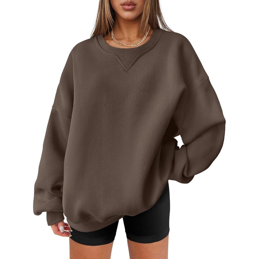 imageANRABESS Womens Oversized Sweatshirts Hoodies Crewneck Fleece Pullover Sweaters 2025 Fall Outfits Teen Girls Winter ClothesBrown
