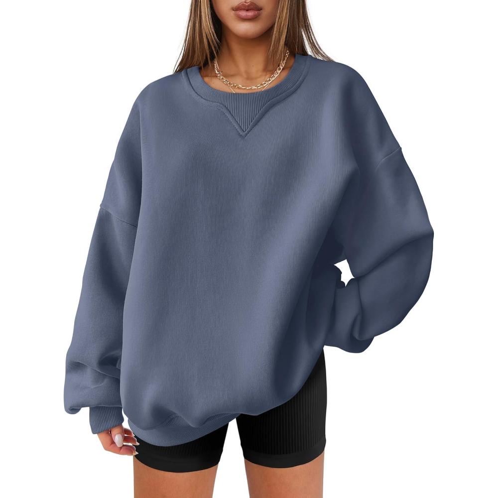 imageANRABESS Womens Oversized Sweatshirts Hoodies Crewneck Fleece Pullover Sweaters 2025 Fall Outfits Teen Girls Winter ClothesGreyblue