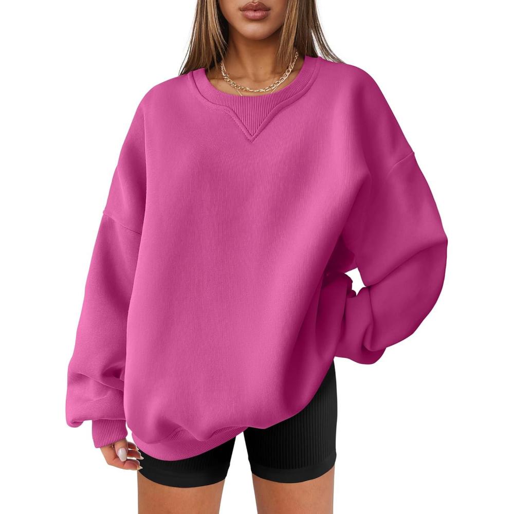 imageANRABESS Womens Oversized Sweatshirts Hoodies Crewneck Fleece Pullover Sweaters 2025 Fall Outfits Teen Girls Winter ClothesHotpink