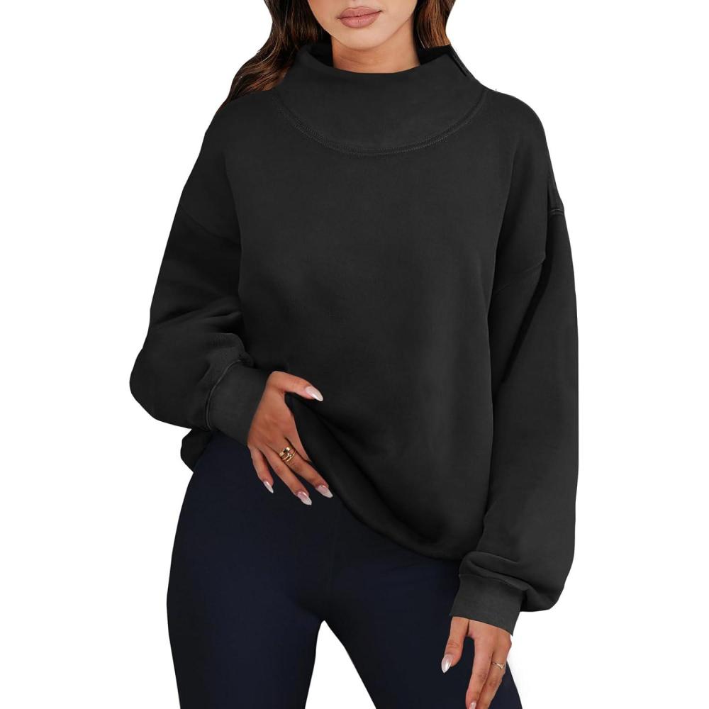 imageANRABESS Womens Oversized Sweatshirts Turtleneck Pullover Long Sleeve Hoodies Tops 2025 Fall Fashion Preppy OutfitsBlack