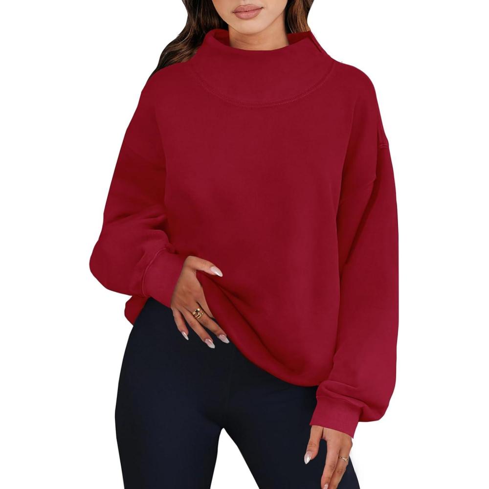 imageANRABESS Womens Oversized Sweatshirts Turtleneck Pullover Long Sleeve Hoodies Tops 2025 Fall Fashion Preppy OutfitsRed