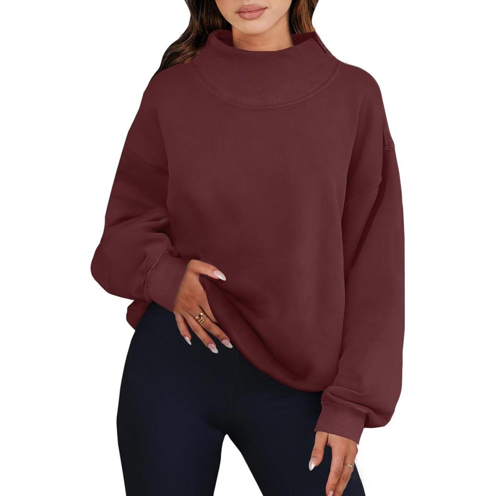 imageANRABESS Womens Oversized Sweatshirts Turtleneck Pullover Long Sleeve Hoodies Tops 2025 Fall Fashion Preppy OutfitsWine Red