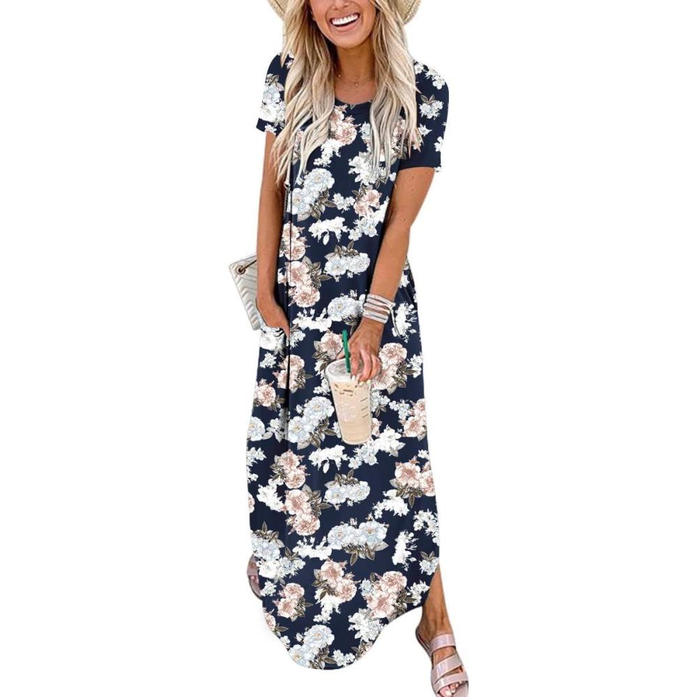 imageANRABESS Womens Summer Maxi Dress Short Sleeve Casual Loose Long T Shirt Dresses Split Vacation Beach Sundress Travel OutfitsFloral Black Pink