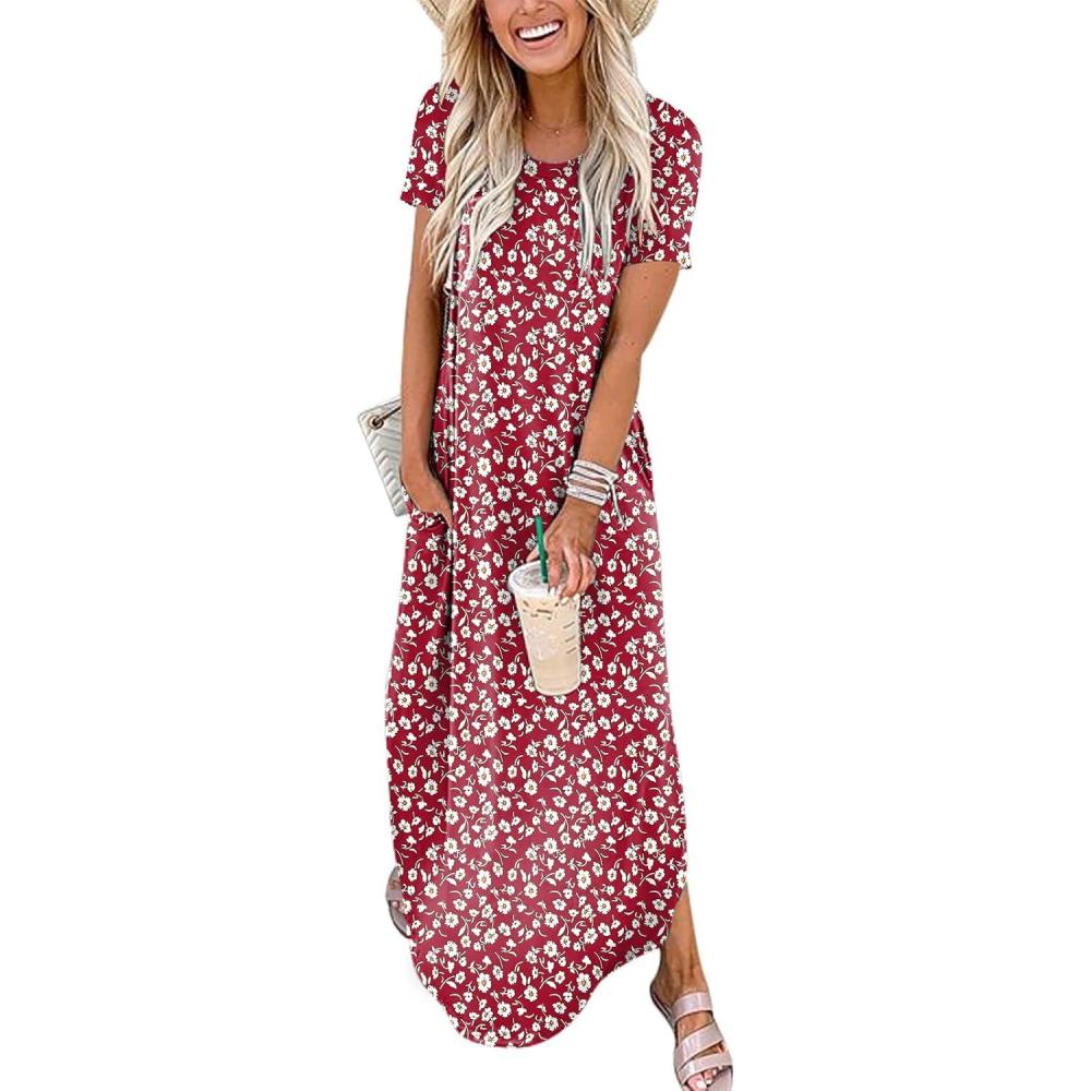 imageANRABESS Womens Summer Maxi Dress Short Sleeve Casual Loose Long T Shirt Dresses Split Vacation Beach Sundress Travel OutfitsFloral Red