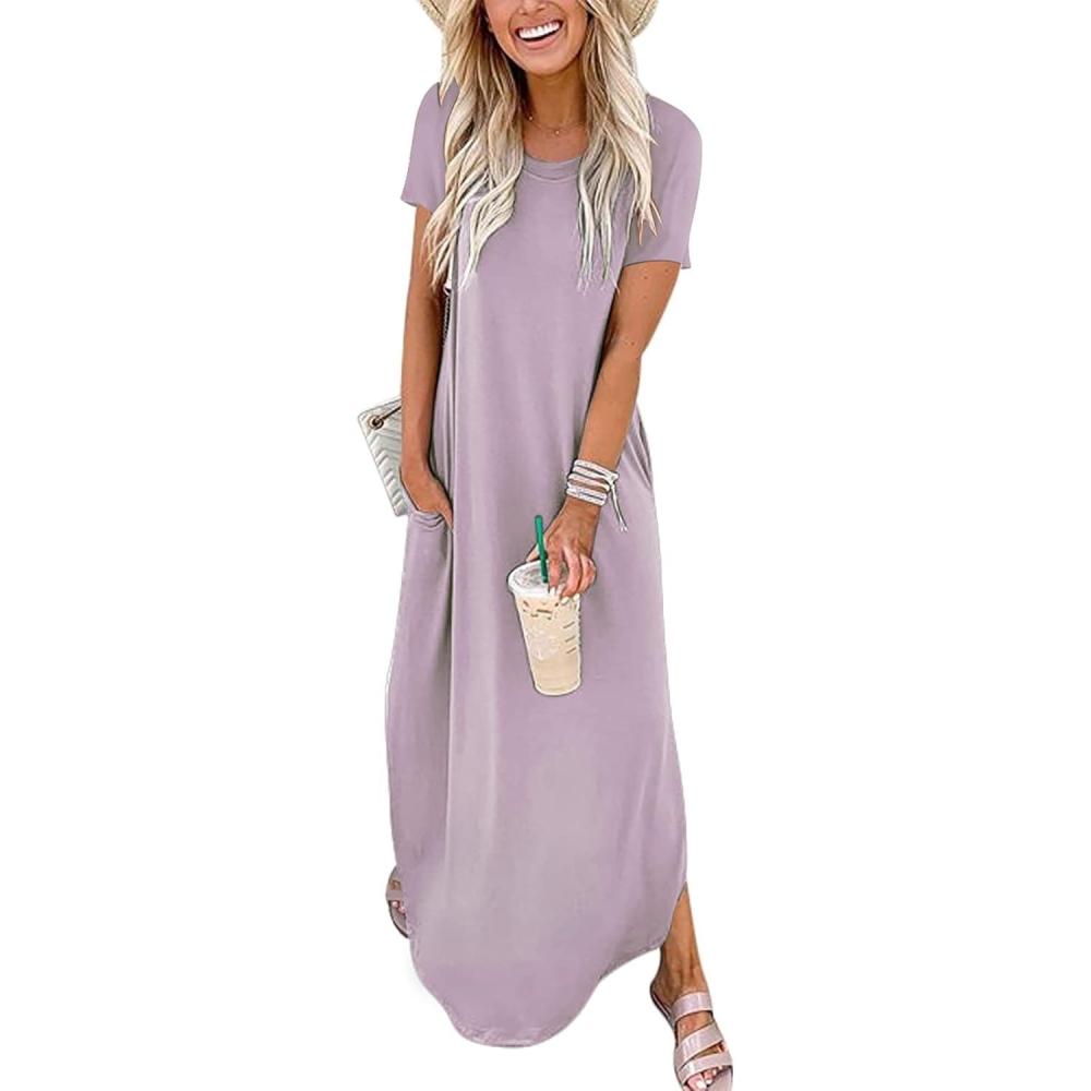 imageANRABESS Womens Summer Maxi Dress Short Sleeve Casual Loose Long T Shirt Dresses Split Vacation Beach Sundress Travel OutfitsLilac